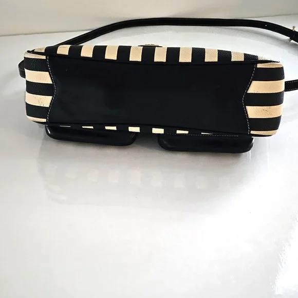 MOSCHINO Bag. Moschino by Redwall Vintage Cream & Black Striped Print - Picture 5 of 13
